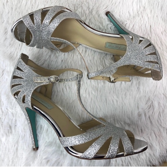 BETSEY JOHNSON Blue Silver SB-Tee Dress Sandals - Picture 12 of 13
